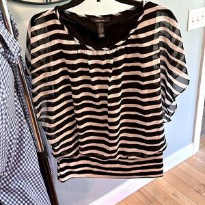 Black and White stripe blouse NWT